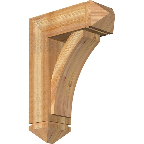 Ekena Millwork Thorton Arts and Crafts Rough Sawn Bracket w/ Offset Brace, Western Red Cedar, 8"W x 22"D x 30"H BKT0806X22X30THR03RWR - main